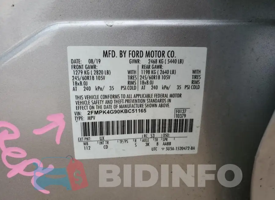 2FMPK4G90KBC51165 Photo# 14