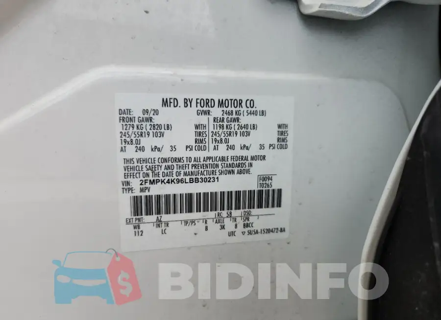 2FMPK4K96LBB30231 Photo# 14