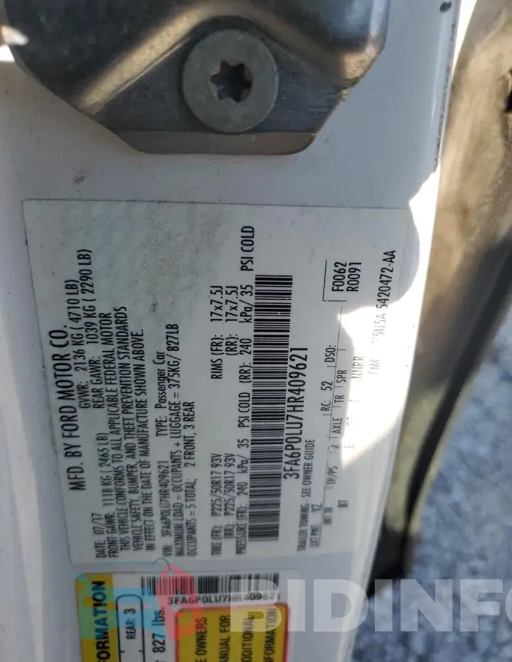 3FA6P0LU7HR409621 Photo# 12