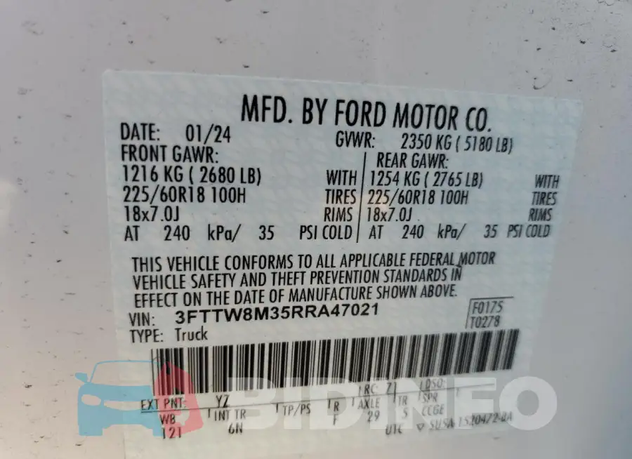 3FTTW8M35RRA47021 Photo# 12