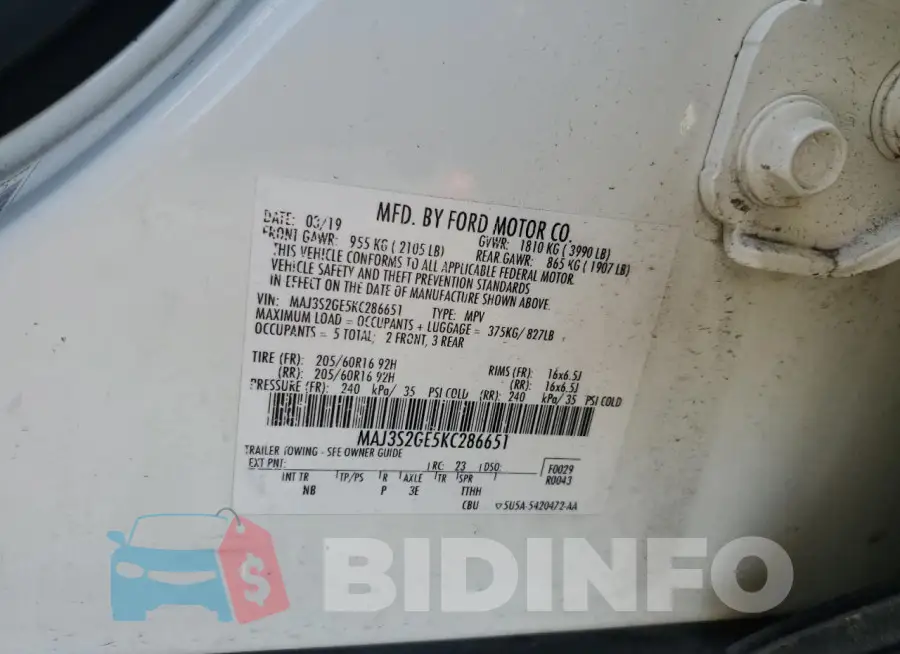MAJ3S2GE5KC286651 Photo# 12
