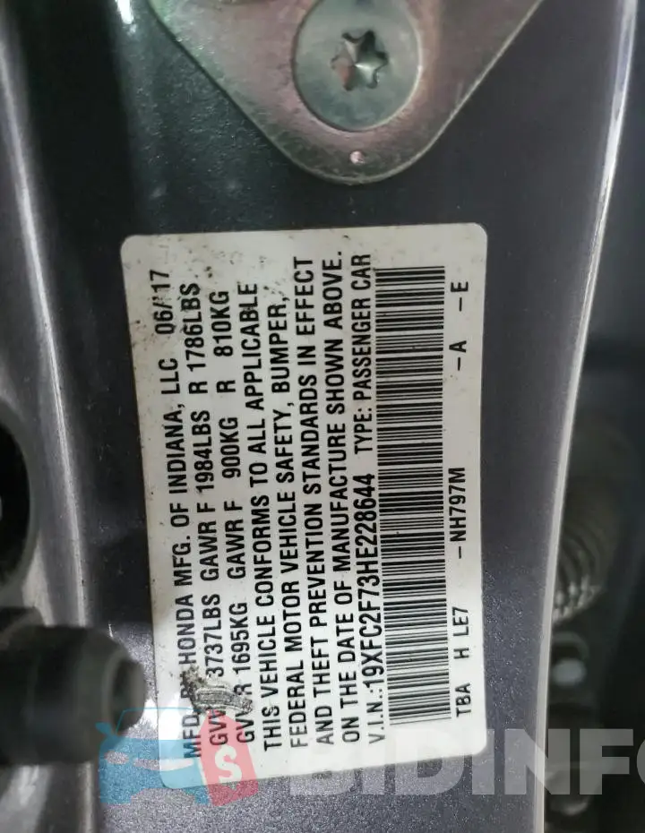 19XFC2F73HE228644 Photo# 13
