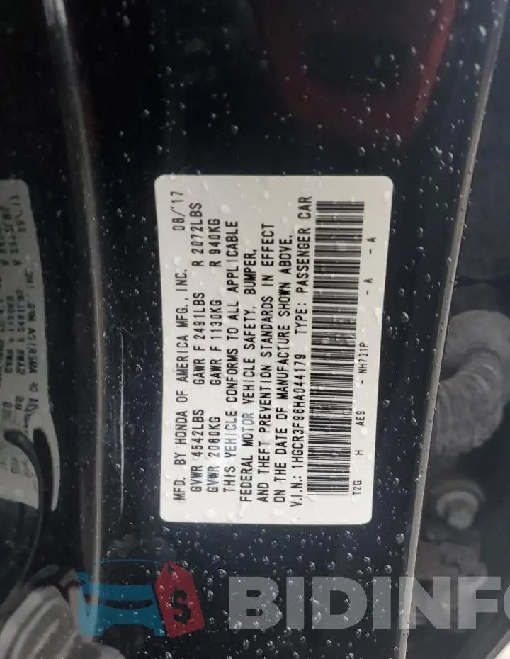 1HGCR3F96HA044179 Photo# 12