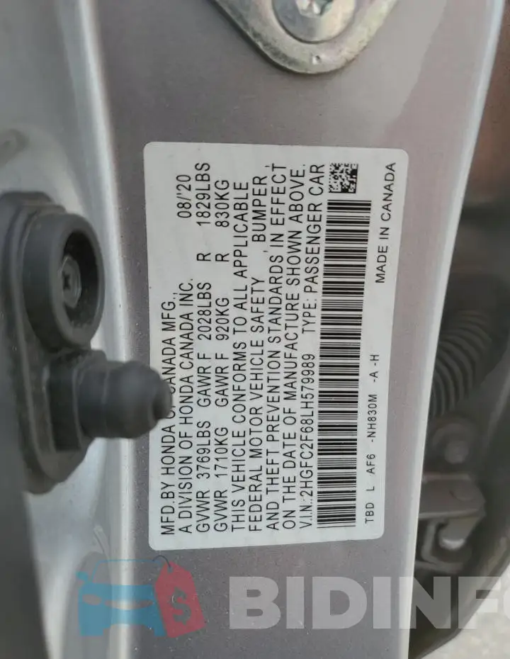 2HGFC2F68LH579989 Photo# 13