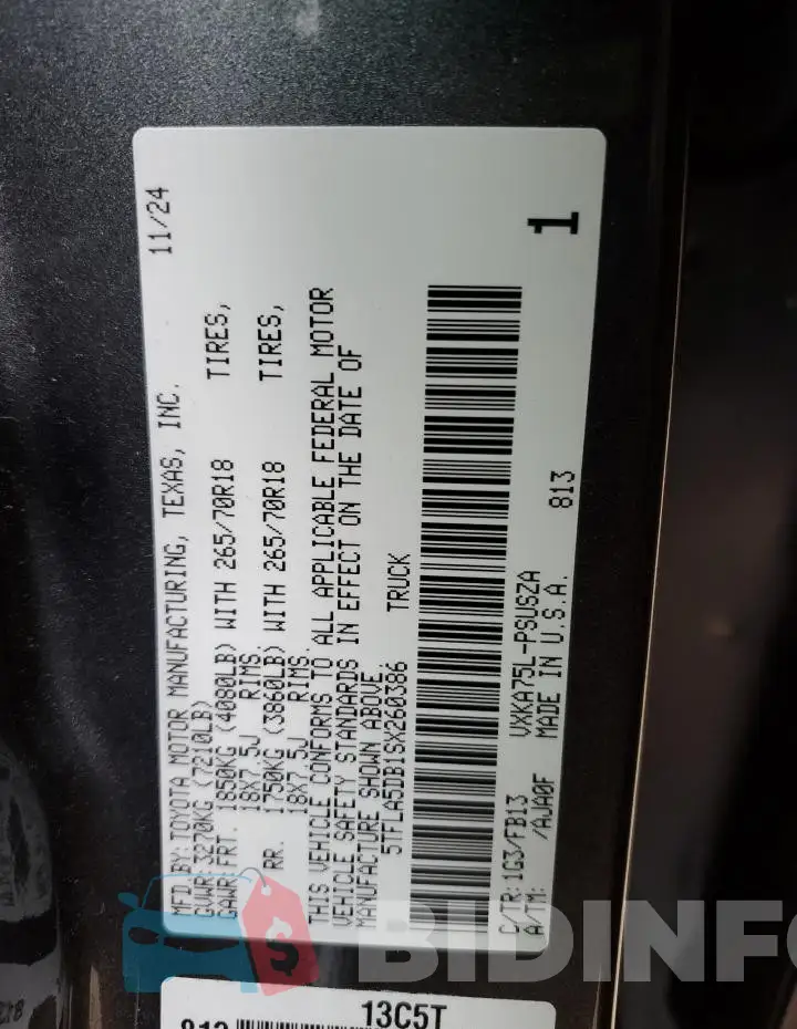 5TFLA5DB1SX260386 Photo# 13