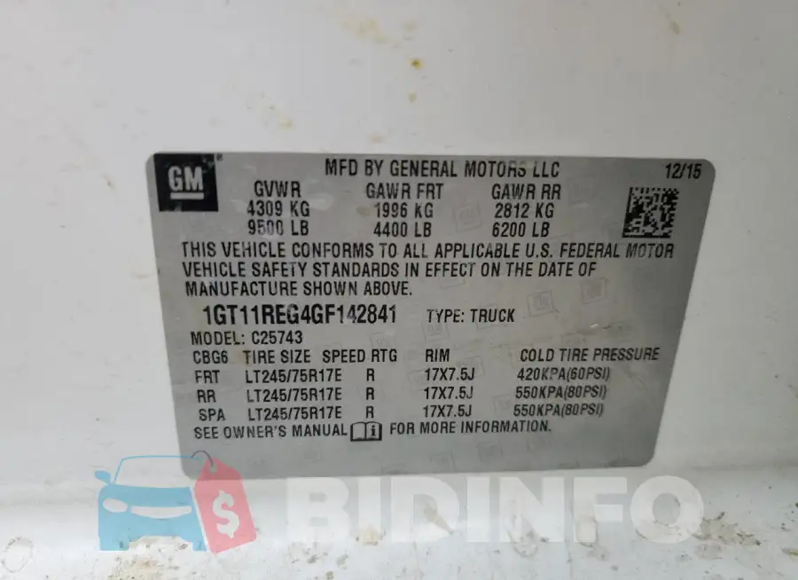 1GT11REG4GF142841 Photo# 12
