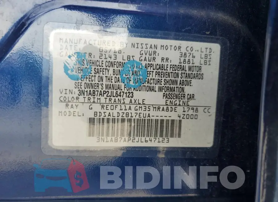 3N1AB7AP2JL647123 Photo# 12