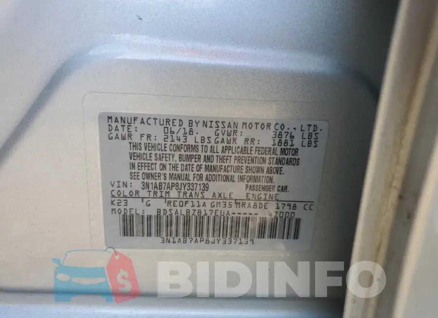 3N1AB7AP8JY337139 Photo# 12