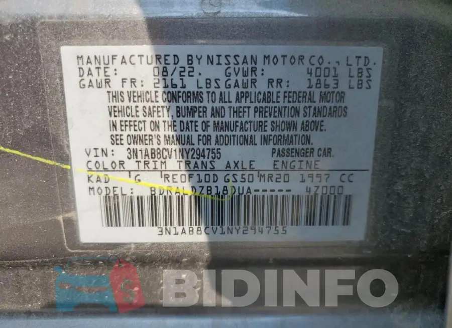 3N1AB8CV1NY294755 Photo# 12