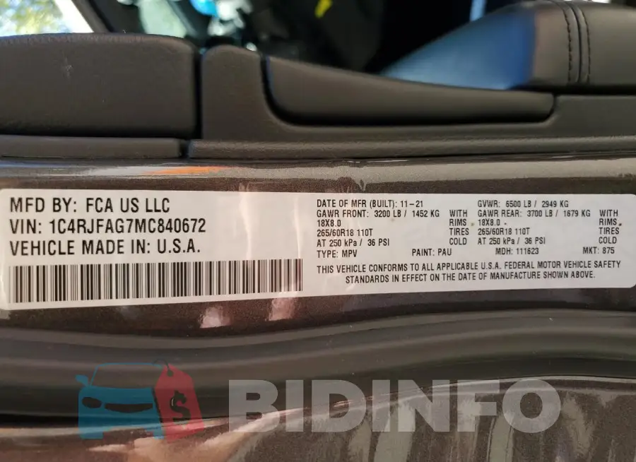 1C4RJFAG7MC840672 Photo# 13