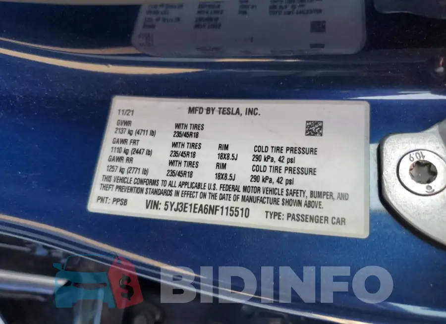 5YJ3E1EA6NF115510 Photo# 12