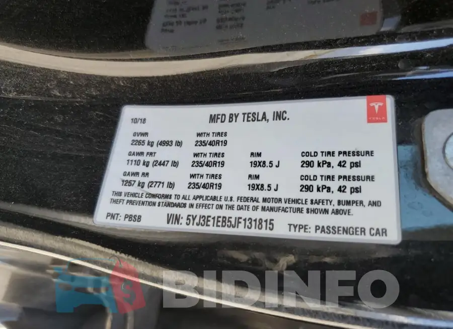 5YJ3E1EB5JF131815 Photo# 12