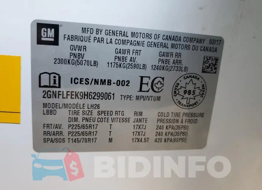 2GNFLFEK9H6299061 Photo# 13