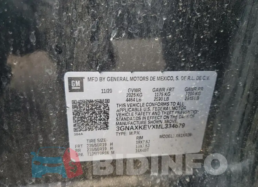 3GNAXKEVXML334679 Photo# 13