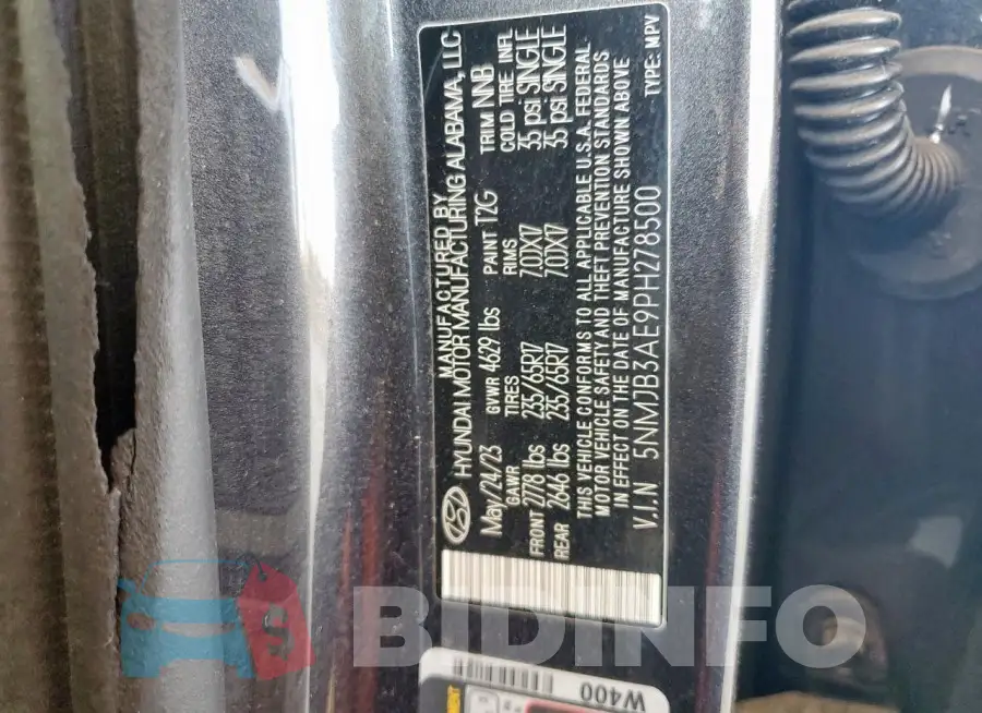 5NMJB3AE9PH278500 Photo# 14