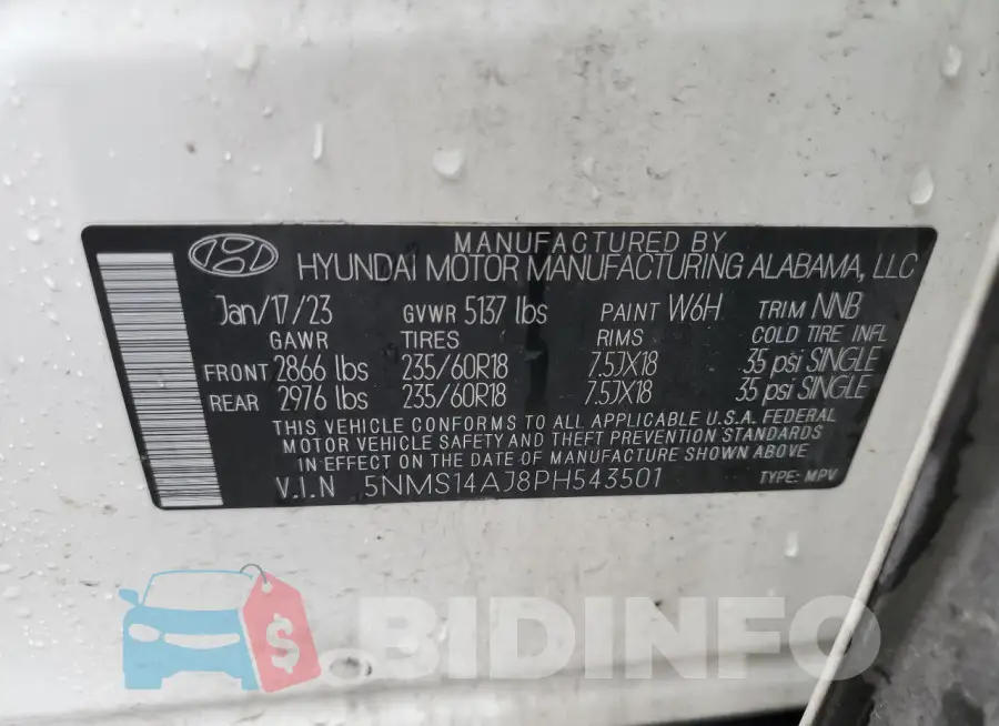 5NMS14AJ8PH543501 Photo# 13