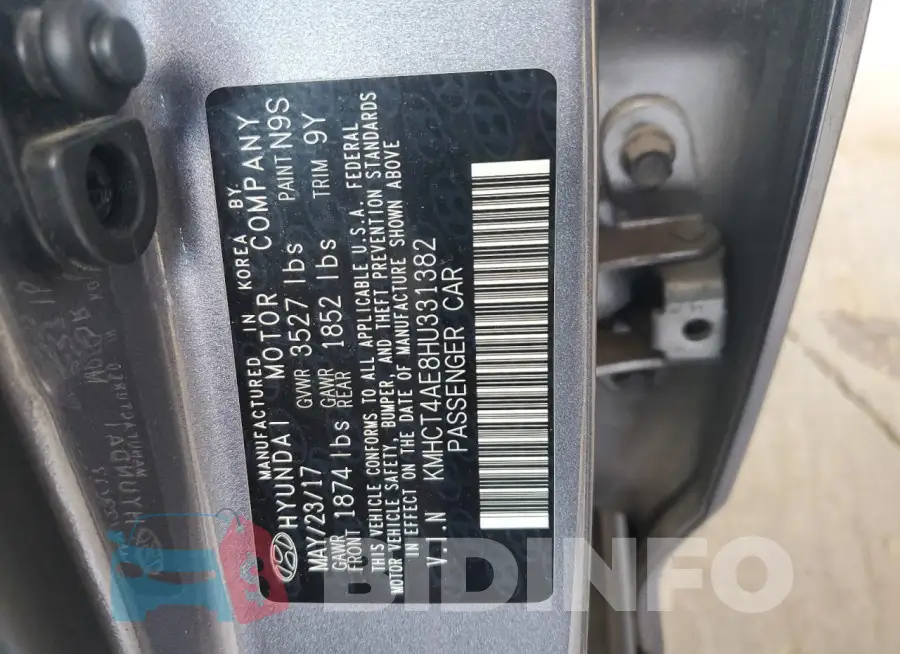 KMHCT4AE8HU331382 Photo# 12