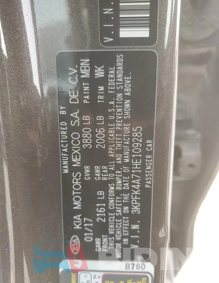 3KPFK4A71HE109285 Photo# 12
