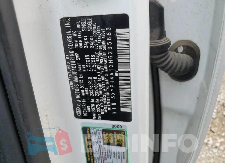 5XYPH4A12HG295663 Photo# 12