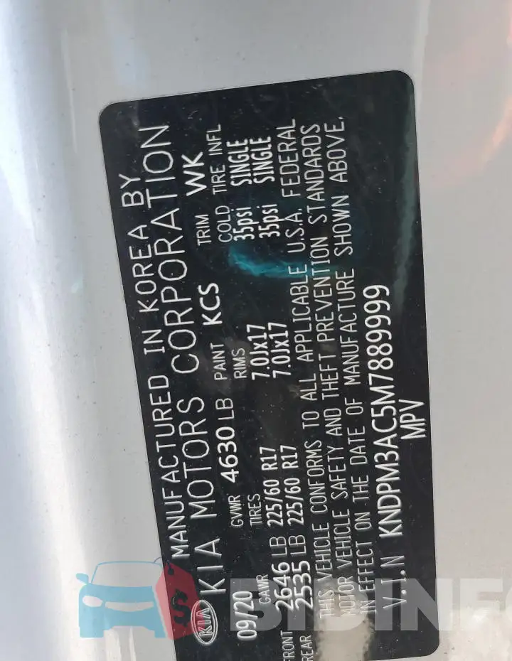 KNDPM3AC5M7889999 Photo# 13