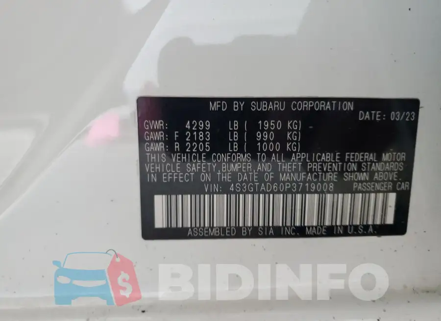 4S3GTAD60P3719008 Photo# 12