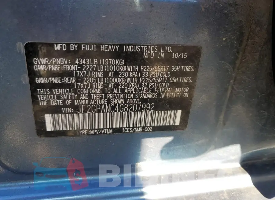 JF2GPANC4G8207992 Photo# 13