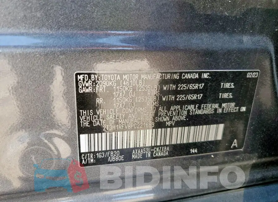 2T3H1RFV8PC221683 Photo# 13