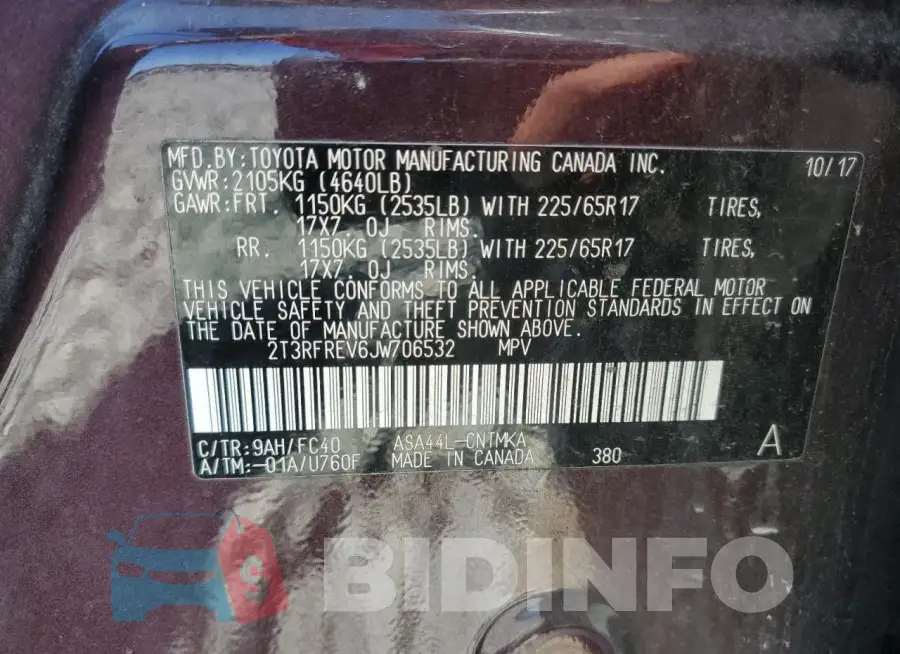 2T3RFREV6JW706532 Photo# 13