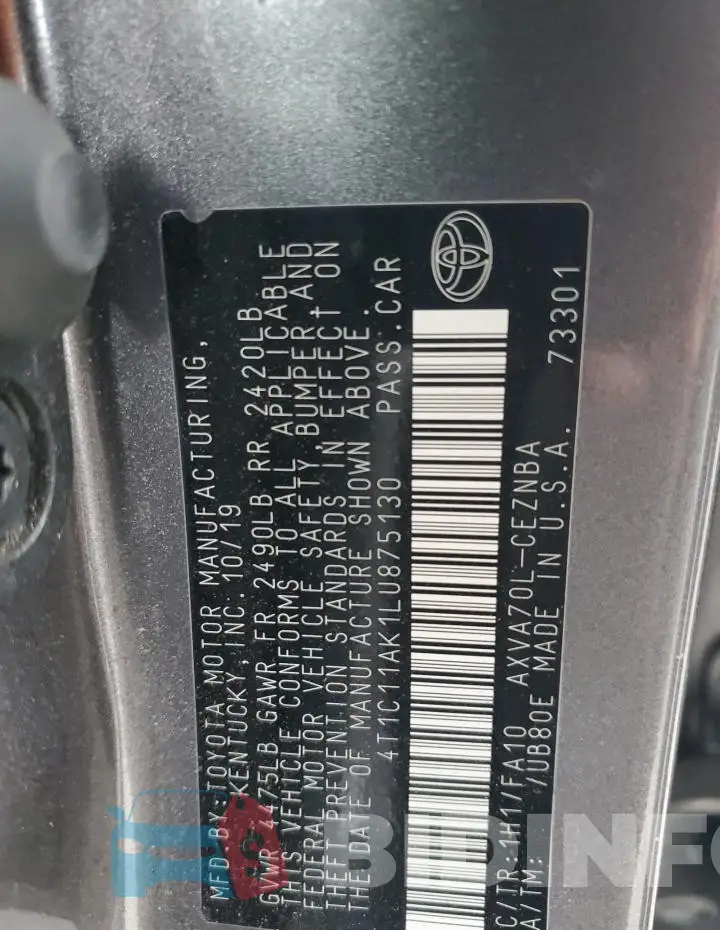 4T1C11AK1LU875130 Photo# 13