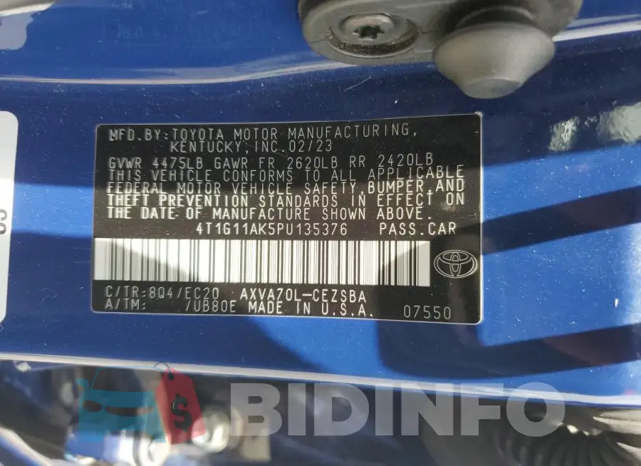 4T1G11AK5PU135376 Photo# 12