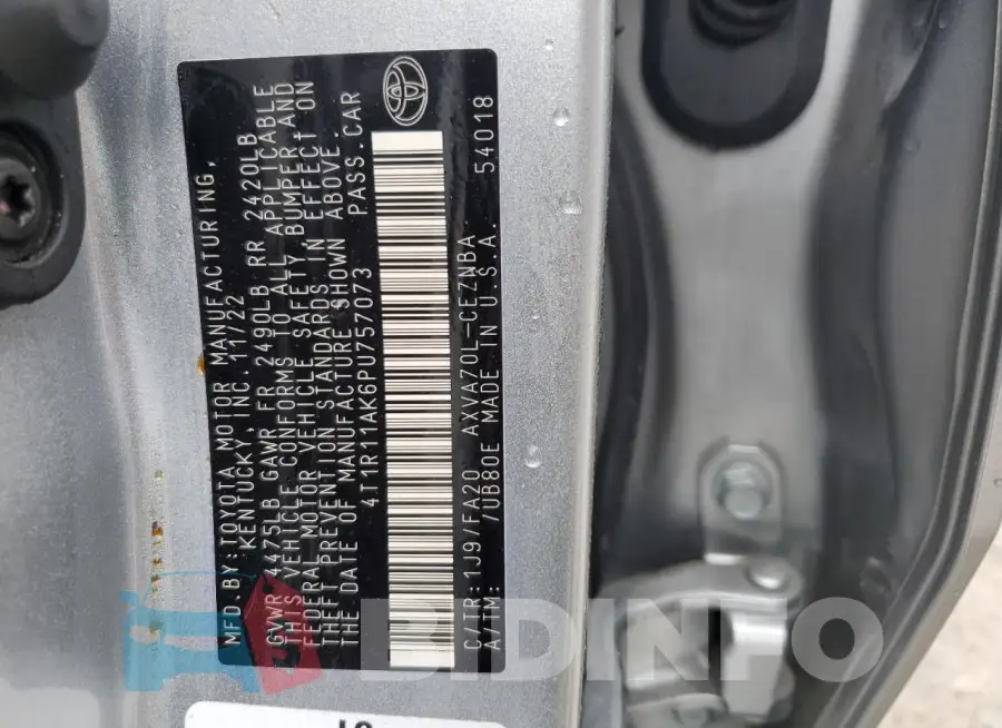 4T1R11AK6PU757073 Photo# 12