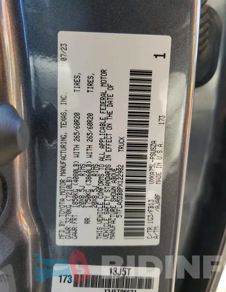 5TFLA5DB8PX122982 Photo# 12
