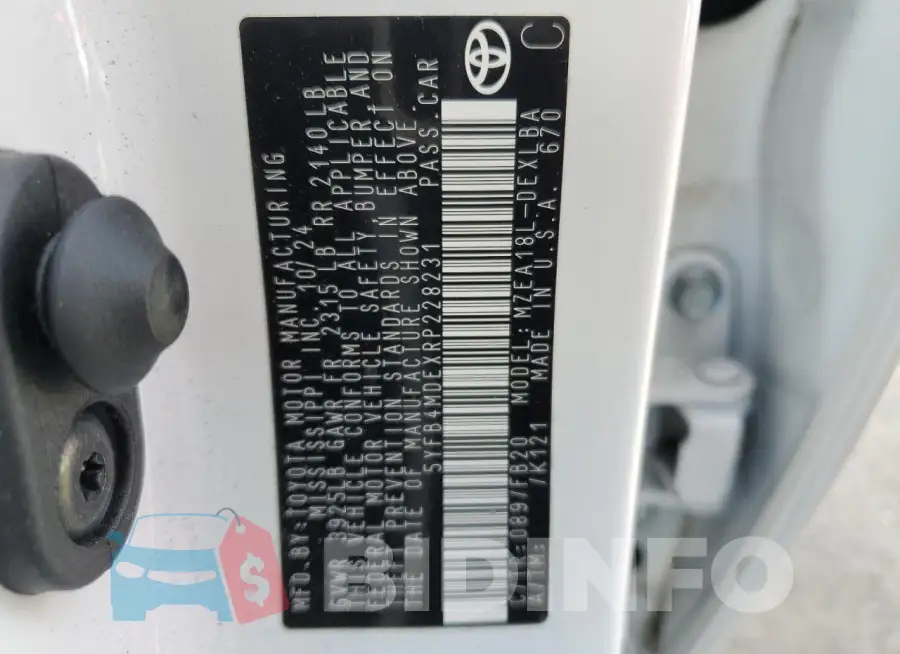 5YFB4MDEXRP228231 Photo# 13