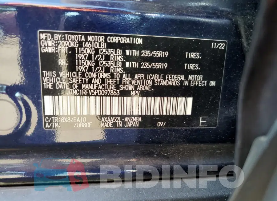 JTMC1RFV5PD097863 Photo# 13