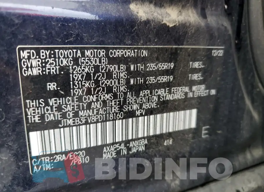 JTMEB3FV8PD118160 Photo# 14