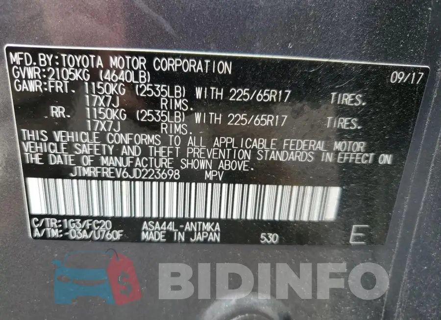 JTMRFREV6JD223698 Photo# 13