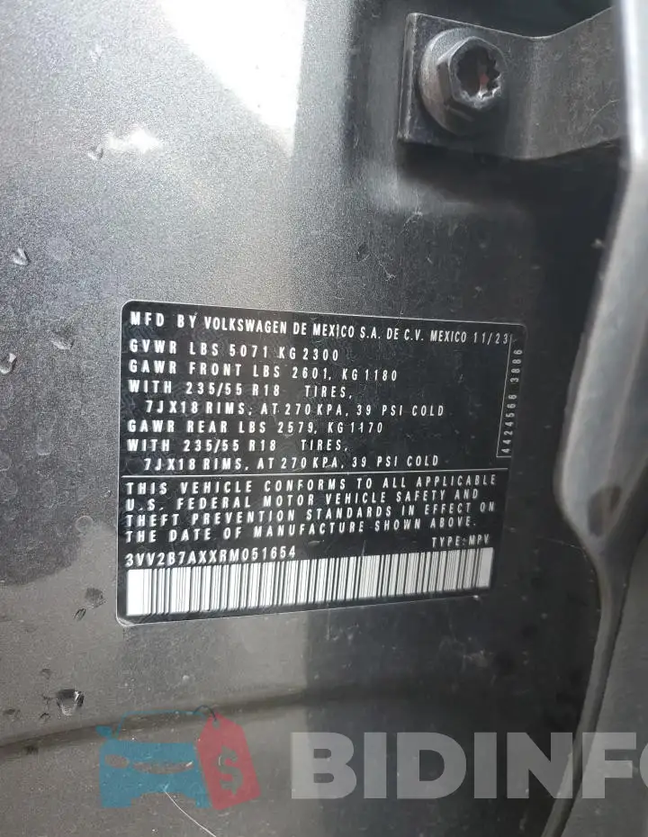 3VV2B7AXXRM051654 Photo# 13