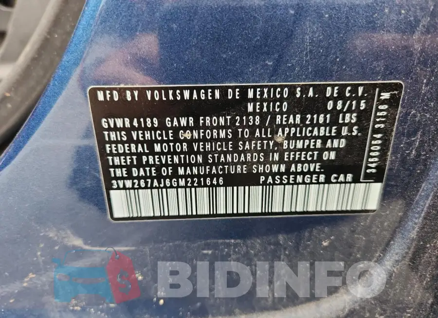 3VW267AJ6GM221646 Photo# 12