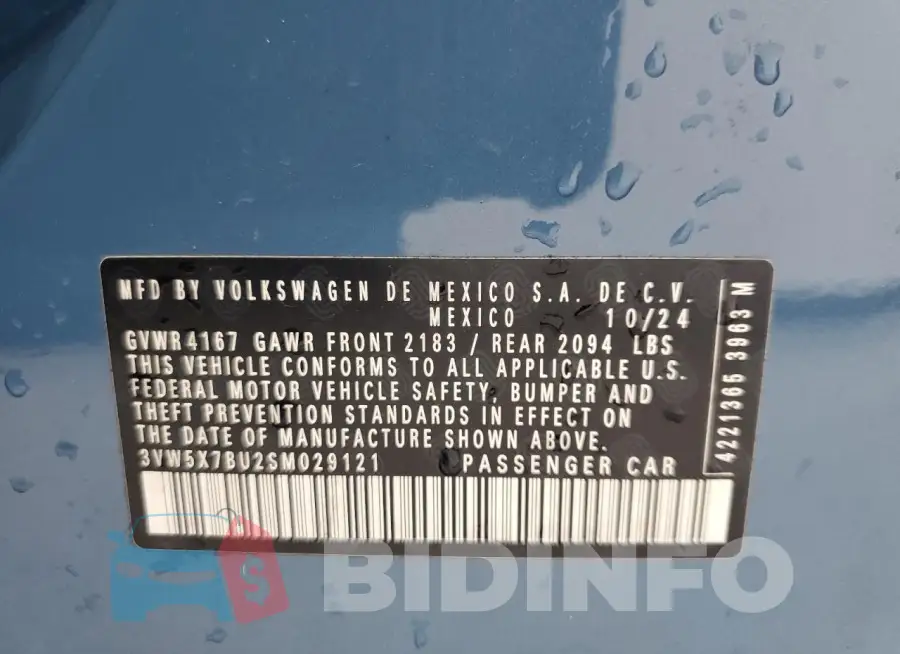 3VW5X7BU2SM029121 Photo# 13