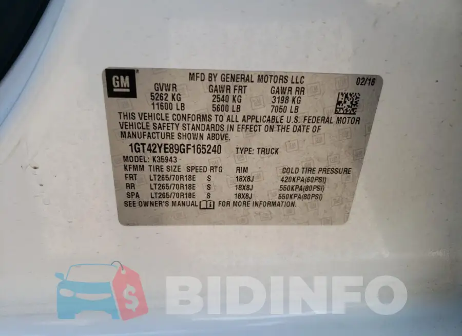 1GT42YE89GF165240 Photo# 12