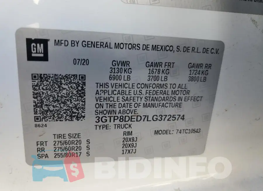 3GTP8DED7LG372574 Photo# 12