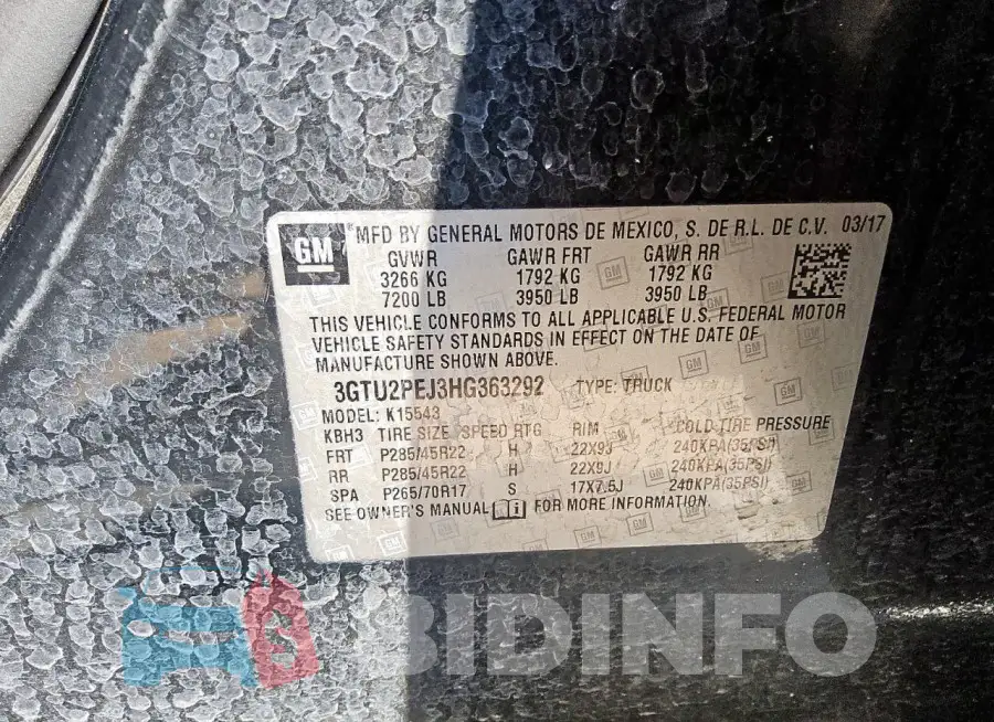3GTU2PEJ3HG363292 Photo# 12