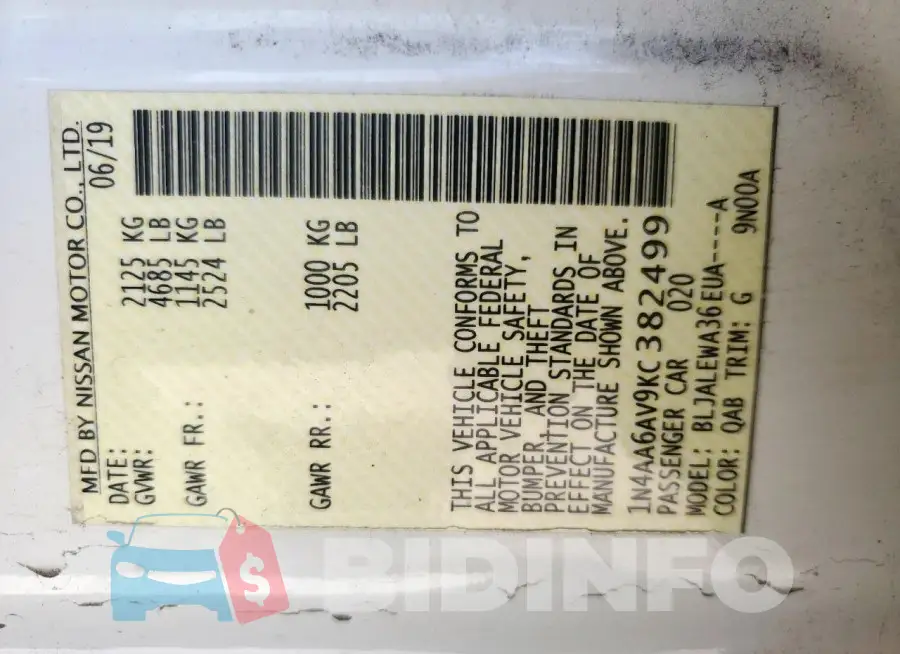 1N4AA6AV9KC382499 Photo# 13