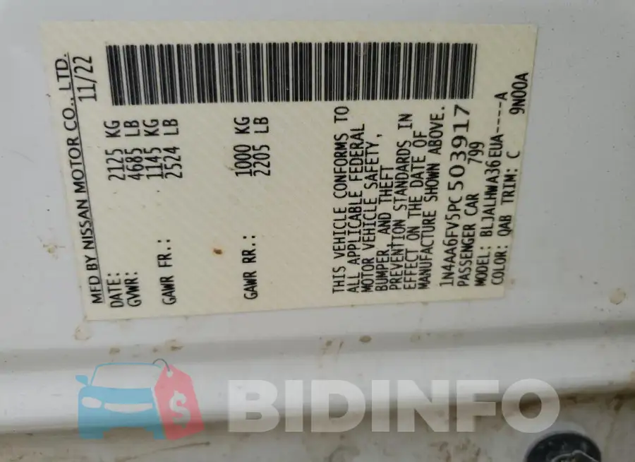 1N4AA6FV5PC503917 Photo# 12