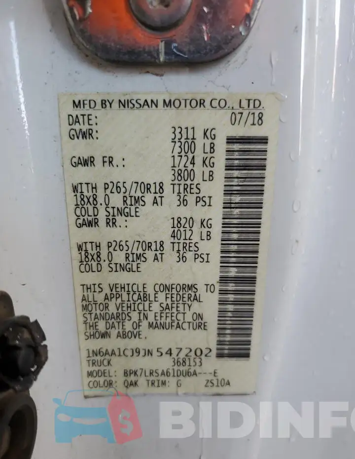 1N6AA1CJ9JN547202 Photo# 12