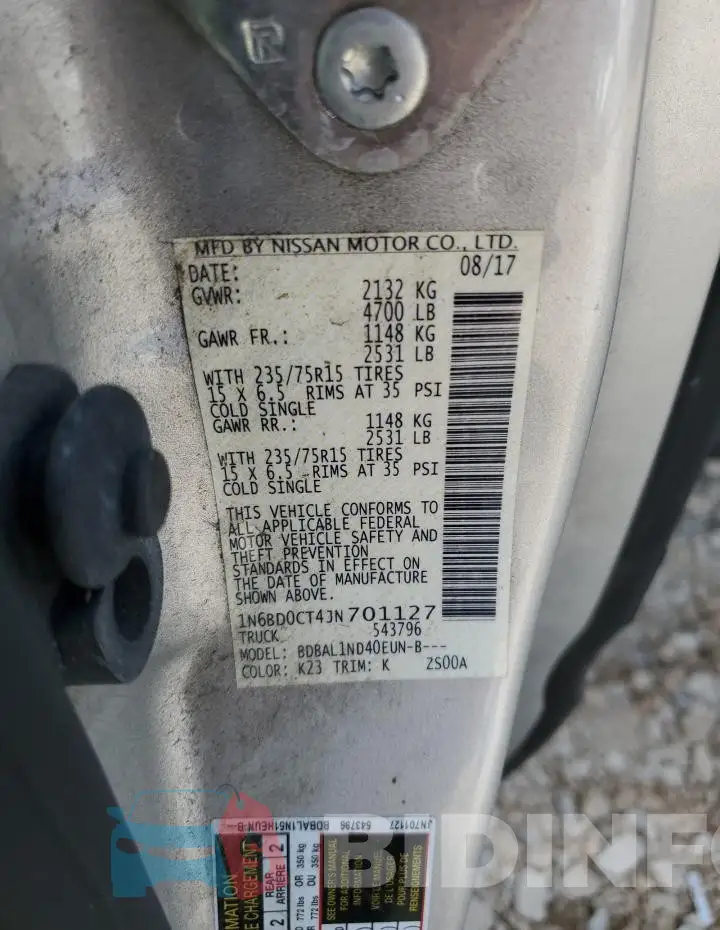 1N6BD0CT4JN701127 Photo# 12