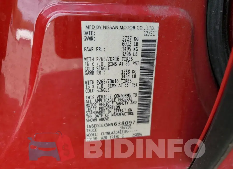 1N6ED1EK5NN638097 Photo# 12
