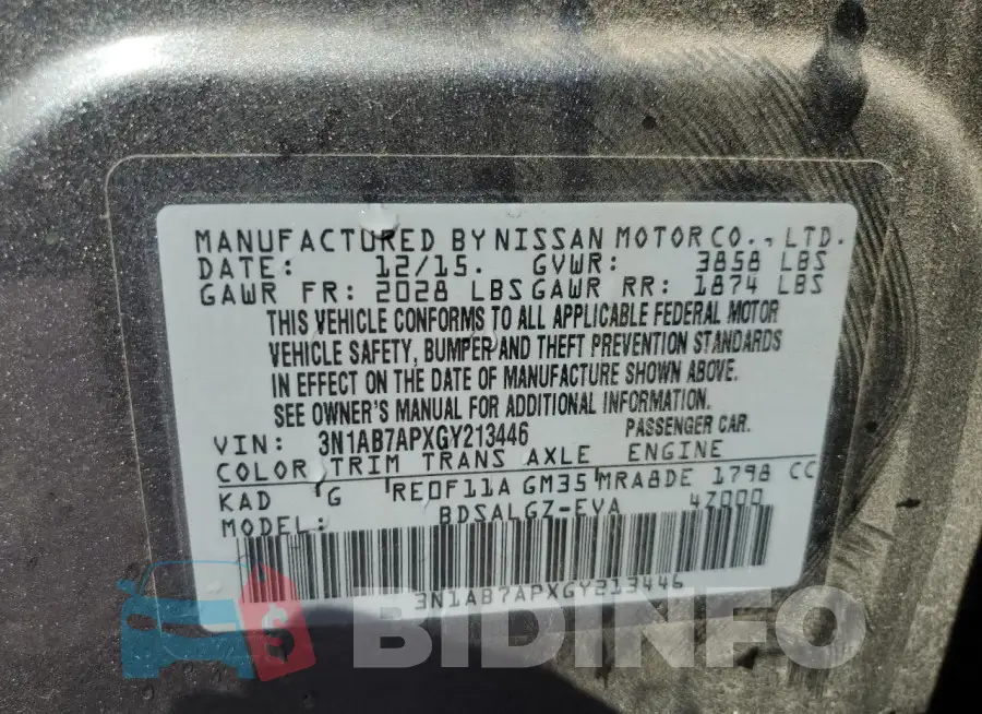 3N1AB7APXGY213446 Photo# 13