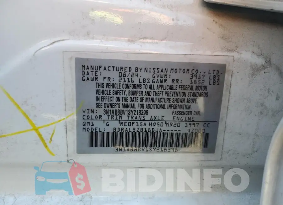 3N1AB8BV1SY218398 Photo# 13