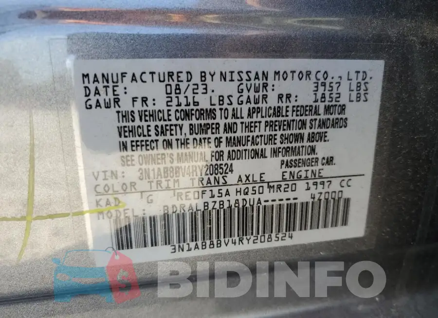 3N1AB8BV4RY208524 Photo# 12